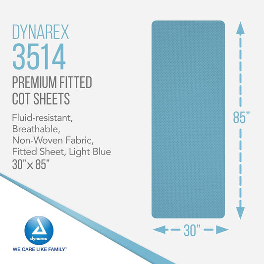 Dynarex Disposable Bed Sheet, Gurney, Waterproof, 30" X 85", Pack Of 50