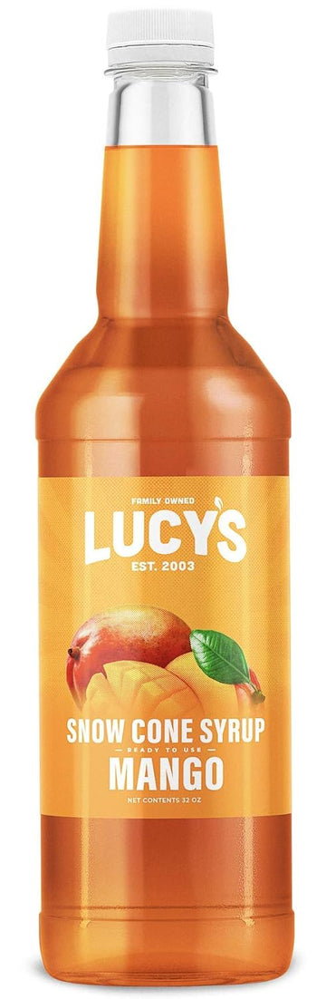 Lucy'S Family Owned - Shaved Ice Snow Cone Syrup - Mango - 32 Oz Syrup Bottle