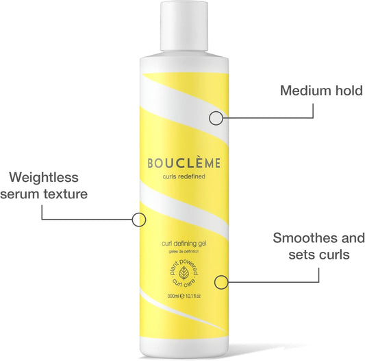 Bouclème Fragrance Free Curl Defining Gel - Long Lasting Hold - Perfect For Styling - No Stickiness - No Wet Looks - Moisturizes Hair - 98% Naturally Derived Ingredients And Vegan - 10.1 Fl Oz