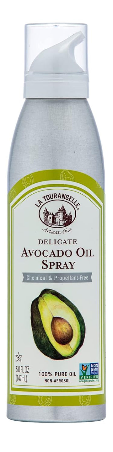 La Tourangelle, Avocado Oil Spray, All-Natural Handcrafted From Premium Avocados, Great For Cooking, Butter Substitute, And Skin And Hair Care, Spray Cooking And Grilling Oil, 5 Fl Oz