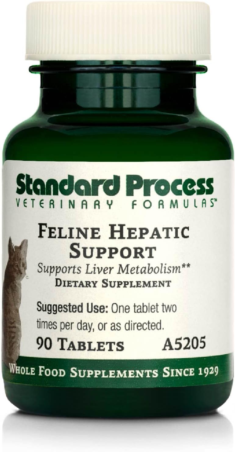 Standard Process Feline Hepatic Support - Cat Health Supplement For Liver Support - Hepatic Circulation & Liver Metabolism Aid - Tablet Supplement To Aid Hepatic Immune Function - 90 Tablets