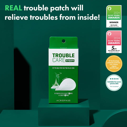 Acropass Trouble Care Microcone Acne Patch For Early Stage Pimple And Zits - Hydrocolloid, Niacimide Pimple Spot Treatment (6Ct + 6 Tea Tree Cleansers)