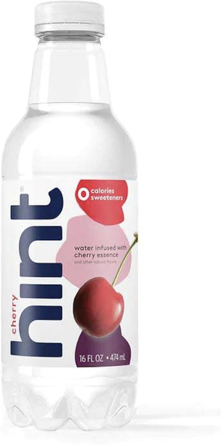 Hint Water Cherry Single Bottle, One 16 Ounce Bottle, Pure Water Infused With Cherry, Zero Sugar, Zero Calories, Zero Sweeteners, Zero Preservatives, Zero Artificial Flavors