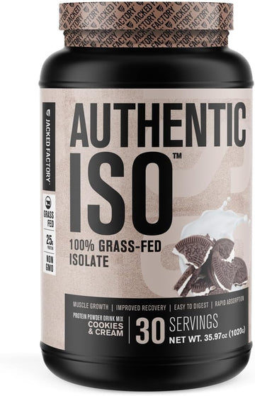 Jacked Factory Authentic ISO Grass Fed Whey Protein Isolate Powder - L