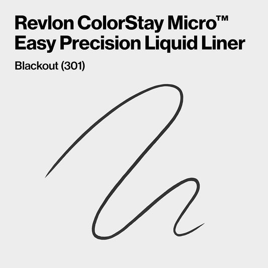 Revlon Colorstay Micro Easy Precision Liquid Eyeliner, Waterproof, Smudgeproof, Longwearing With Micro Felt Tip, 301 Blackout, 0.057 Fl. Oz