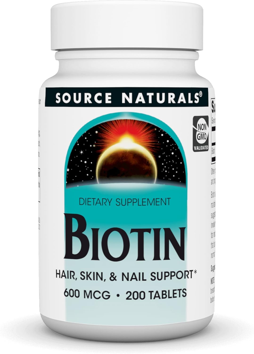 Source Naturals Biotin, Support Healthy Hair, Skin & Nails, 600 Mcg - 200 Tablets