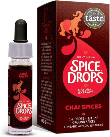 Holy Lama Spice Drops Chai Spices Natural Extract– Great Taste Awards. Cooking Ingredient. Baking, Sweet, Dessert, Latte Or Masala Tea Drinks Recipes 1 X 5Ml Bottle