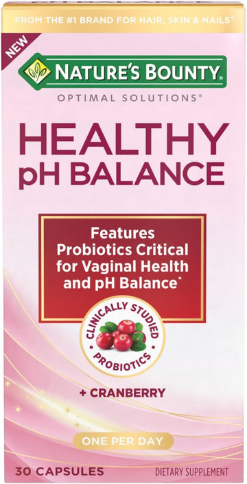 Nature'S Bounty Probiotics For Women, Vaginal Probiotics For Healthy Ph Balance, 2 Billion Cfu, Clinically Studied Probiotics, Optimal Solutions Ph Balance Pills, 30 Vegetarian Capsules