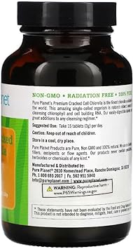 PURE PLANET Cracked Cell Chlorella Organic 480 tb/250mg : Health & Household