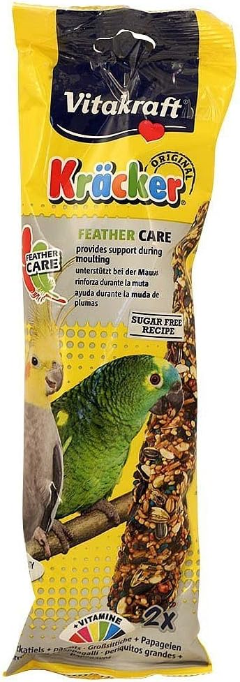 Vitakract Kracker Treat Sticks 2pk Feather Care for Cockatiels and Parrots, Case of 5 :Pet Supplies