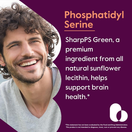 Bestvite Phosphatidylserine 100Mg Per Capsule (120 Vegetarian Capsules) With Sharp-Ps® Green - Patented And Clinically Tested - Stearate Free - Soy Free - Gluten Free - Vegan - Non Gmo