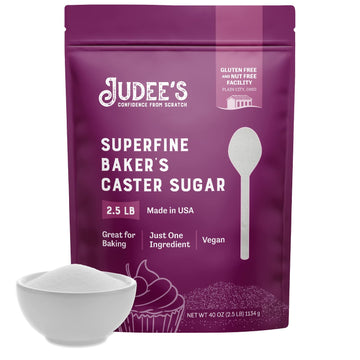 Judee's Superfine Caster Sugar - 2.5 lbs - Delicious and 100% Gluten-Free - Bakers Sugar for Homemade Treats, Baked Goods, and Toppings - Airy and Smooth