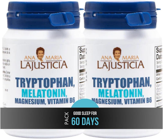Tryptophan,Melatonin, Magnesium,Vitamin B6-60Tabs. Ana Maria Lajusticia (2) : Health & Household