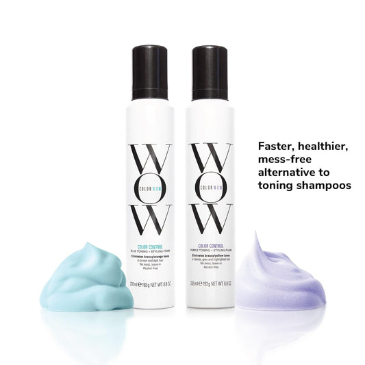 Color Wow Color Control Toning + Styling Foam – Instantly Rids Blonde & Gray Hair Of Brassy, Yellow Tones | Alcohol Free | Crunch Free Styling