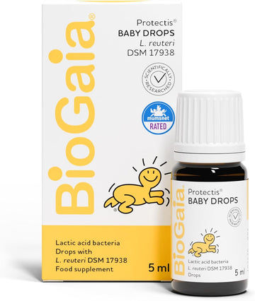 Biogaia Protectis Baby Drops | ?Probiotic Supplement For Newborns, Babies & Infants | ?Digestive Relief For Tummy Gas & Discomfort | Significantly Reduces Crying | ?Dairy-Free | 5 Ml