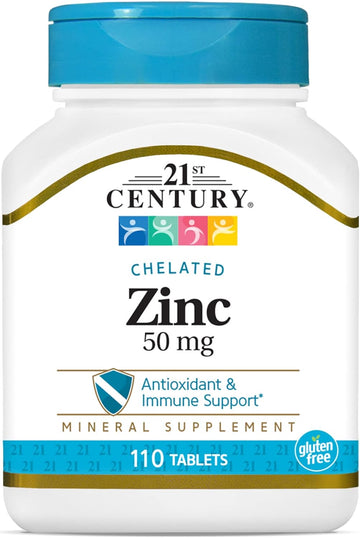 21st Century Zinc 50 Mg (Chelated) Tablets, 110 Count (Pack of 1)