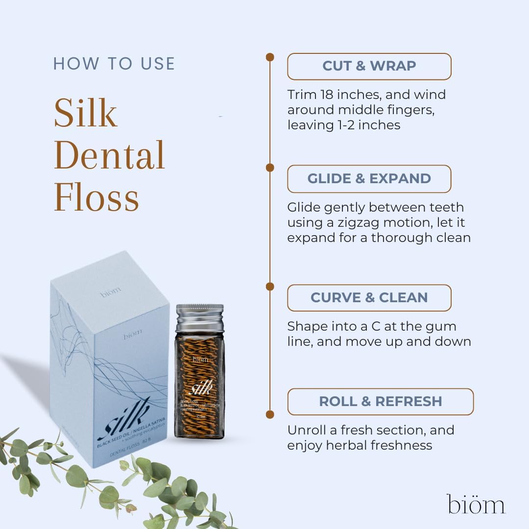 Silk Expanding Dental Floss - Nigella Sativa, Eucalyptus, Cruelty-Free, Sustainable Packaging : Health & Household