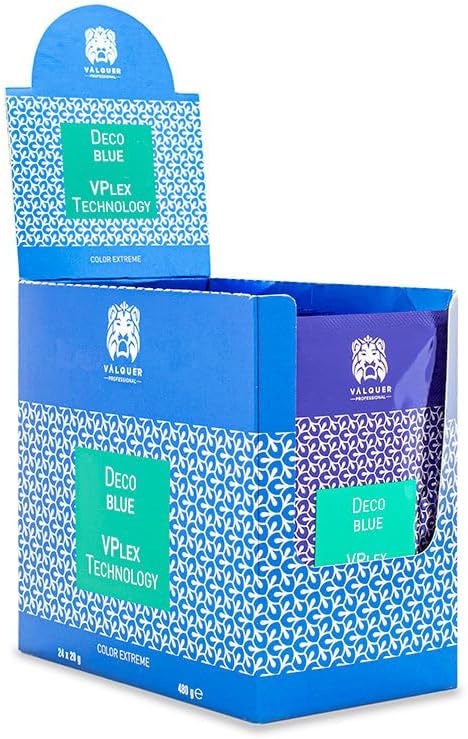 Valquer Professional Decoblue Hair Dye With Vplex Technology 24 X 20 G (34217)