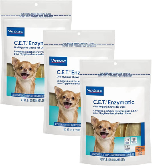 C.E.T. Cet Enzymatic Oral Chews-Dogs <11 lbs 30Ct 3PK : Pet Supplies