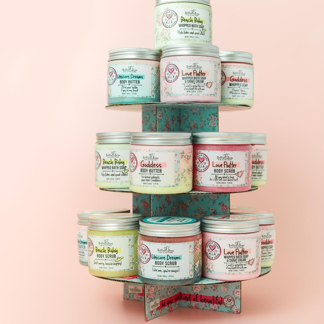 Bella & Bear Love Flutter Body Scrub Polish - Exfoliating & Nourishing Scrubber For Soft, Moisturized Skin | Perfect Valentine'S Gift For Pampering Your Loved Ones : Beauty & Personal Care