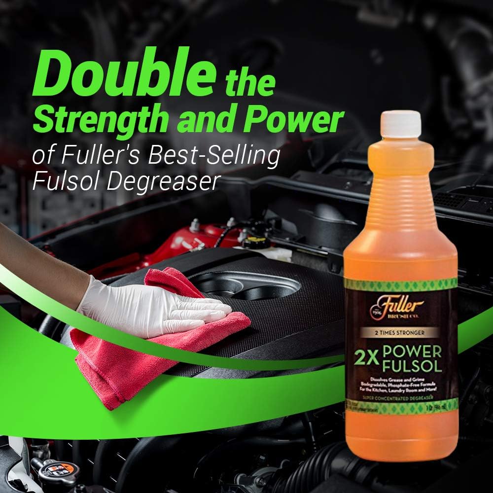 Fuller Brush 2X Power Fulsol Degreaser - Powerful Multi-Surface Degreaser Concentrate - All Purpose Oil, Grease & Grime Cleaner For Bike, Automotive, Grill, Bathroom & Kitchen : Everything Else