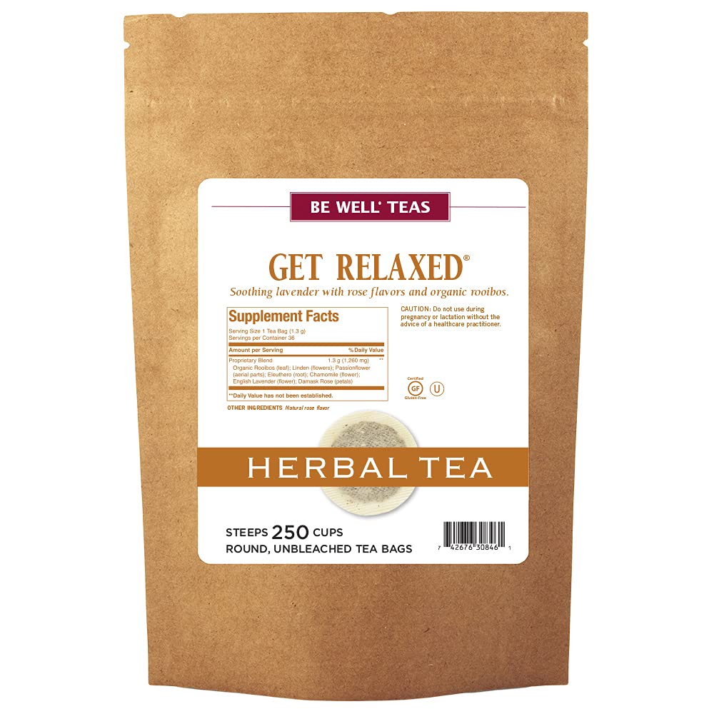 The Republic Of Tea Be Well Teas No. 14, Get Relaxed Herbal Tea For Relieving Stress, Refill Pack Of 250 Tea Bags