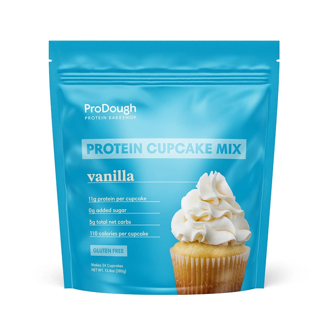 ProDough High Protein- Gluten Free Cupcake Mix, Low Carb, 13g of Protein per Cupcake, No Added Sugars, Keto Friendly, Makes 12, Healthy Dessert (Vanilla)