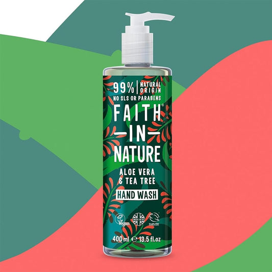 Faith In Nature Natural Aloe Vera and Tea Tree Hand Wash, Nourishing, Vegan and Cruelty Free, No SLS or Parabens, 400 ml : Amazon.co.uk: Beauty