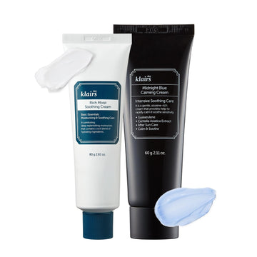 Dearklairs Blue Calming Cream + Rich Soothing Cream Set, Sensitive Skin Friendly, Hydrating, Hypoallergenic