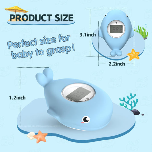 Baby Bath Bathtub Thermometer for Infant - Safety Bath Tub Water Temperature Digital Thermometer - Floating Bathing Toy Gift for Kids Newborn Mother with Flashing Temperature Warning