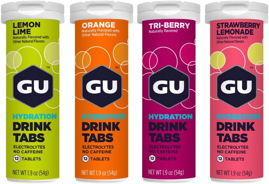 Gu Energy Hydration Electrolyte Drink Tablets, Vegan, Gluten Free & Caffeine Free, Enhanced Endurance Sports Drink For Running, Cycling, Triathlon, 4-Count (48 Servings), Orange : Health & Household