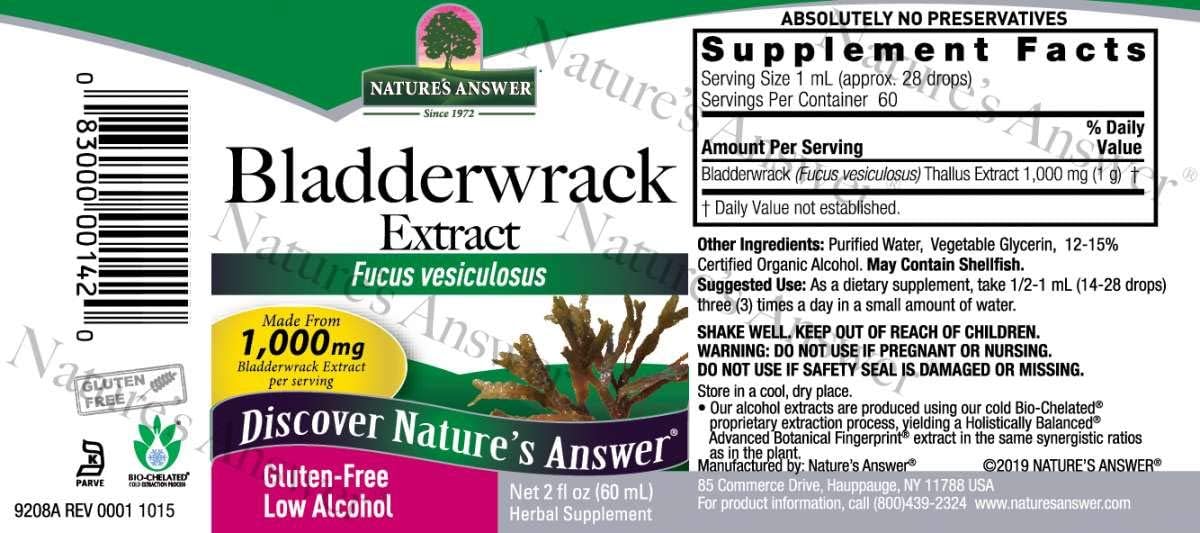 Nature's Answer Bladderwrack Sea Moss Liq  | Thyroid Support | Promote Digestive Health | Immune Support
