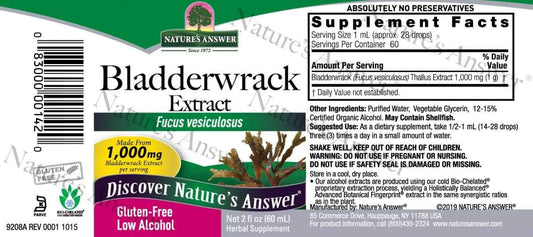 Nature's Answer Bladderwrack Sea Moss Liq  | Thyroid Support | Promote Digestive Health | Immune Support