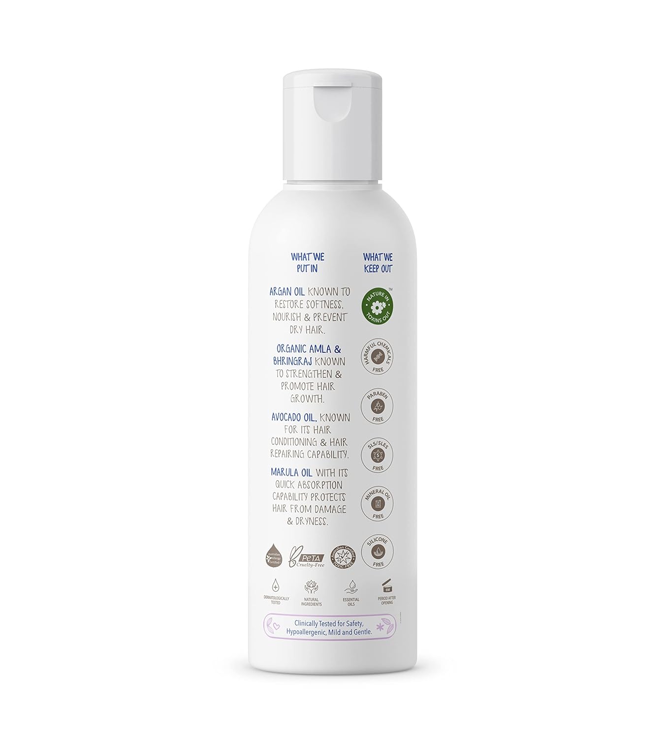 The Moms Co. Natural 10-in-1 Baby Hair Oil with Argan Oil, Marula, Avocado, Bhringraj Oil and USDA-Certified Organic Amla Oil -200 ml : Baby
