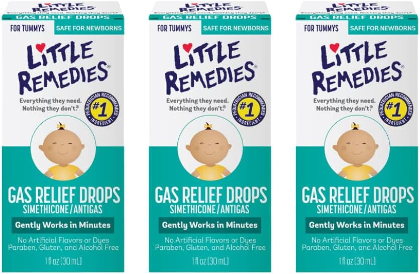 Little Remedies Gas Relief Drops, Natural Berry Flavor, Safe for Newborns 1.0 Fl Oz (Pack of 3)