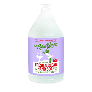 Rebel Green Liquid Hand Soap - Moisturizing Natural Bathroom & Kitchen Liquid Soap - Gentle Household Hand Wash With Fresh Lavender & Grapefruit Scent - (1 Gallon Refill Bottle)