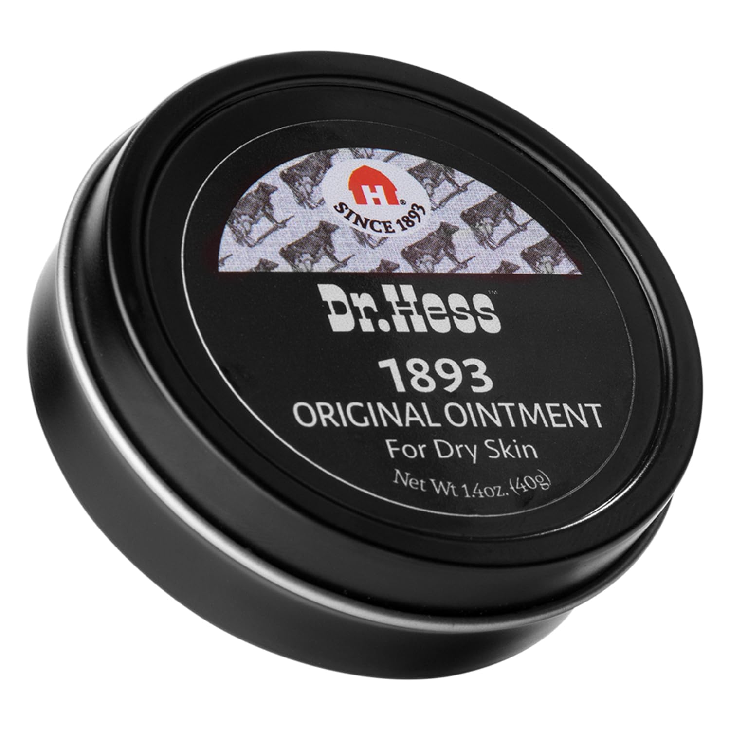 Dr. Hess' 1893 Original Udder Ointment, All-Purpose Nourishing Body Moisturizer For Healing Dry, Irritated Skin, Cracked Heels, Rashes, Chafing With Lanolin, Beeswax, & Eucalyptus Oil, 1.4 Oz