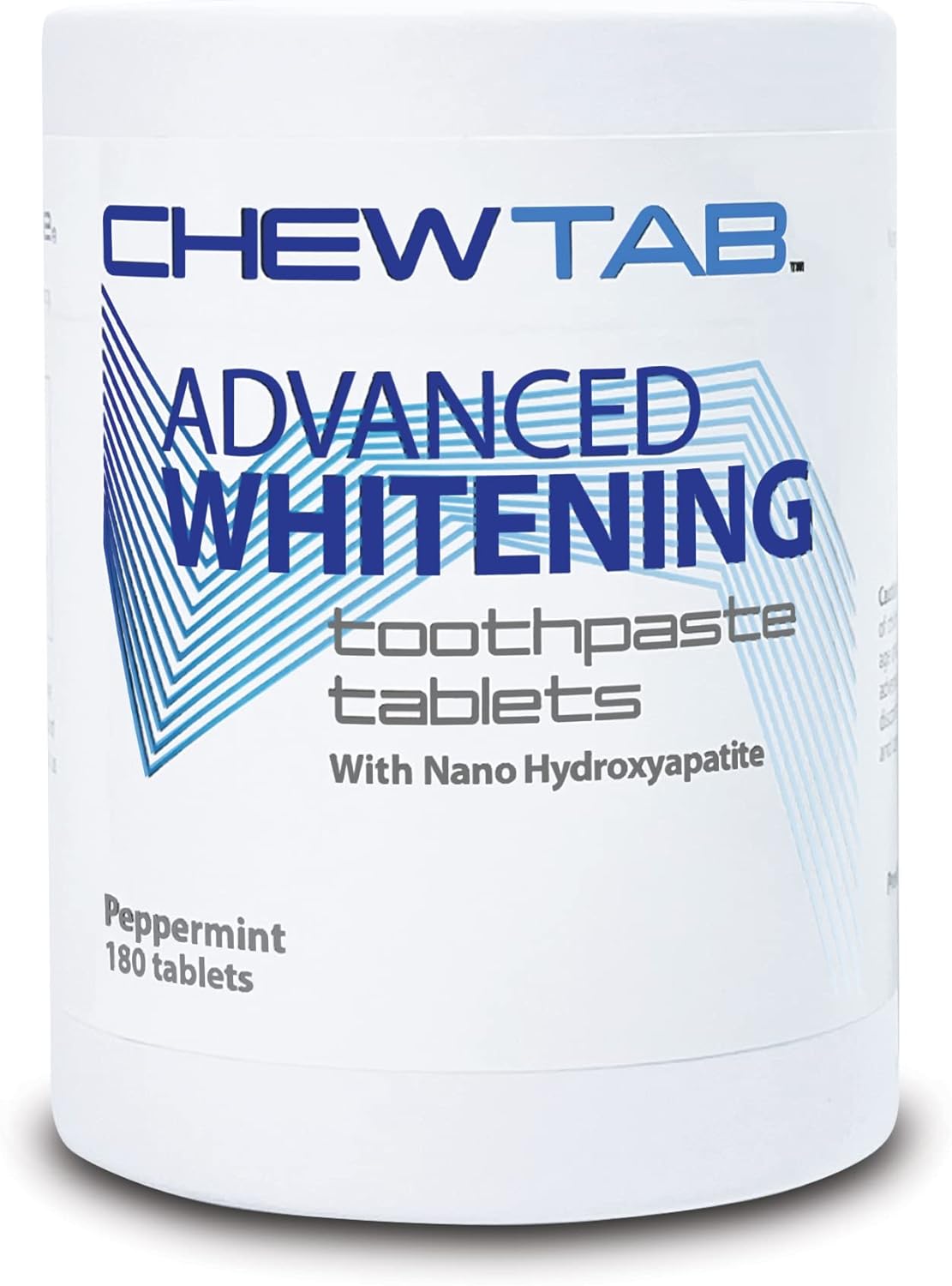 Chewtab Advanced Whitening Toothpaste Tablets with Nano-Hydroxyapatite 180 Count Refill (Peppermint)