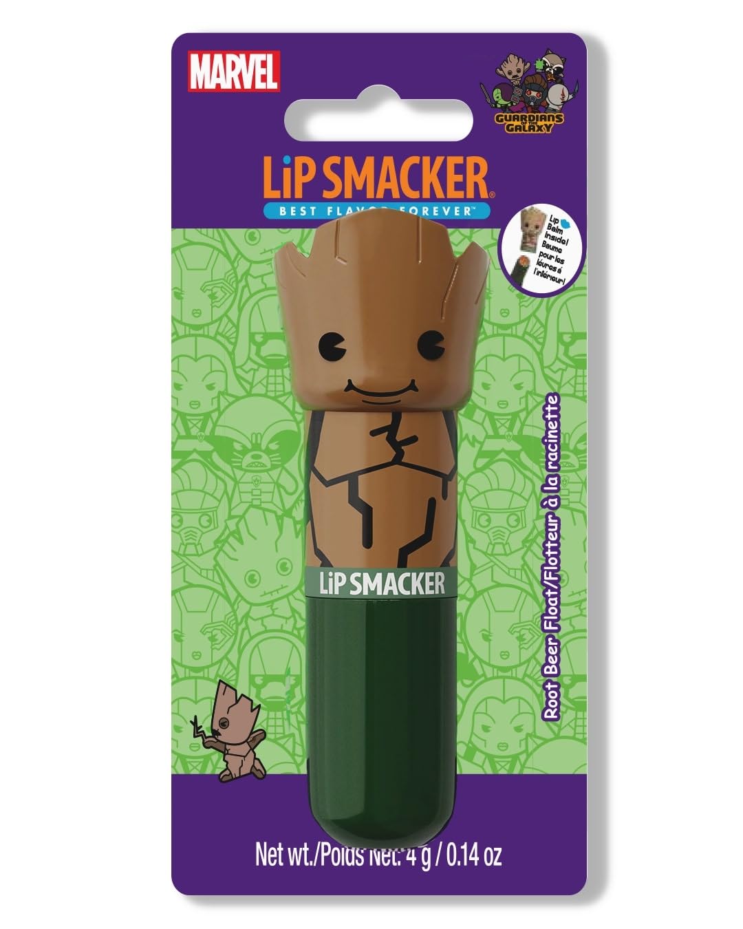 Lip Smacker Marvel, Guardians Of The Galaxy, Lippy Pal, Lip Balm For Kids - Groot