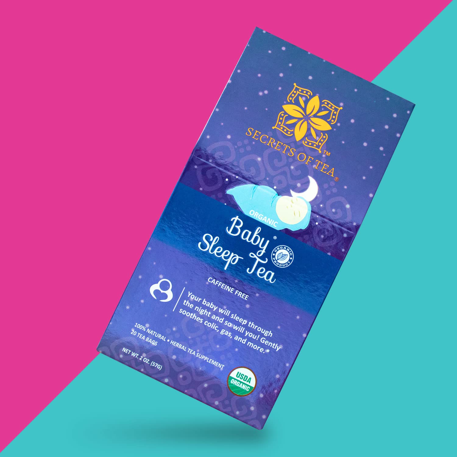 Secrets Of Tea Baby Sleep Tea- Organic Baby Comfort Tea - Gentle Soothing Herbal Blend for Infants - Caffeine-Free Natural Calm 20 Sachets (1Pack) : Baby