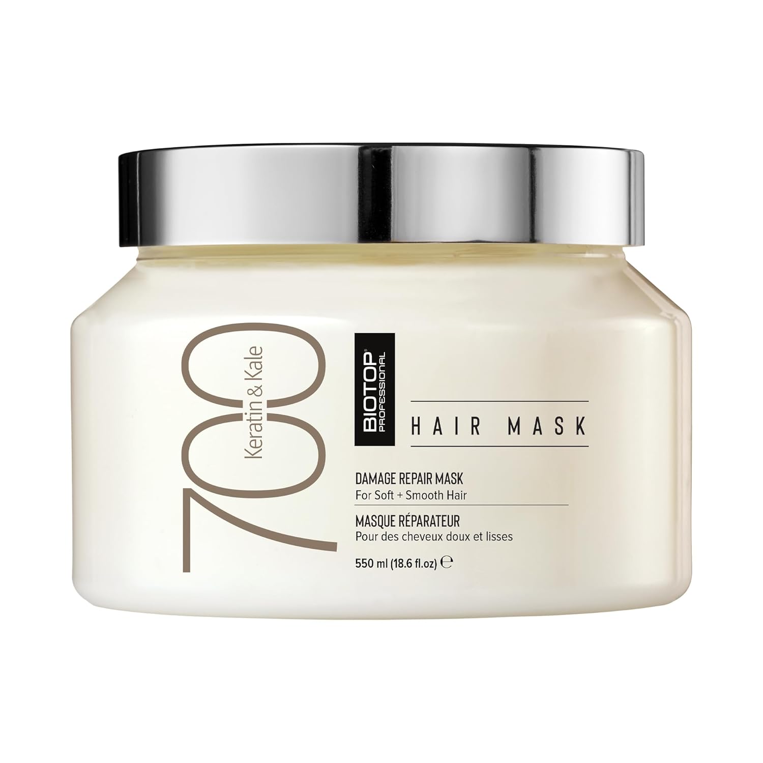 Biotop Professional 700 Keratin + Kale Hair Mask - Keratin Treatment For Thick, Dry, Chemically, And Color Treated Hair - Improves Overall Hair Health - 18.6Oz