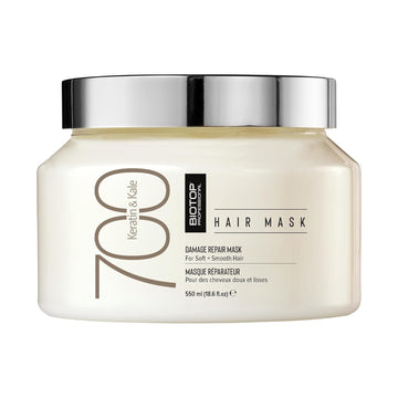 Biotop Professional 700 Keratin + Kale Hair Mask - Keratin Treatment For Thick, Dry, Chemically, And Color Treated Hair - Improves Overall Hair Health - 18.6Oz