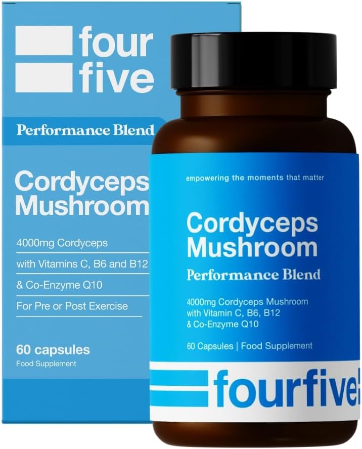 Fourfive Cordyceps Mushroom Supplement (4000Mg) Performance Blend With Coq10 And Vitamins C, B6 And B12, Support Physical Performance, Energy & Recovery - 60 Capsules