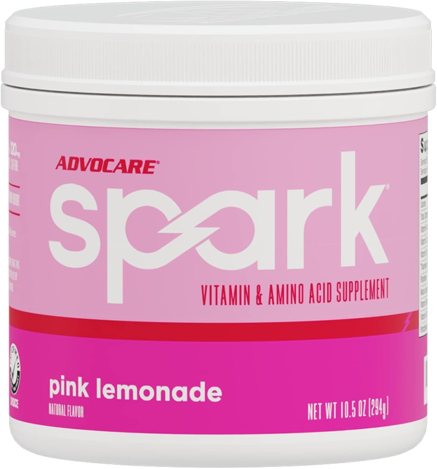 Advocare Spark Vitamin & Amino Acid Supplement - Focus & Energy Drink Powder Mix With Vitamin A, B-6, C & E - Also Includes L-Carnitine & L-Tyrosine - Pink Lemonade, 10.5 Oz