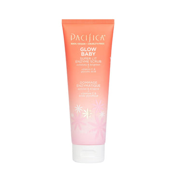 Pacifica Beauty, Glow Baby Super Lit Enzyme Face Scrub Exfoliating Face Wash, Vitamin C & Glycolic Acid, Unclog Pores, Brightening, For Soft & Smooth Skin, Microbead Free, Vegan & Cruelty Free