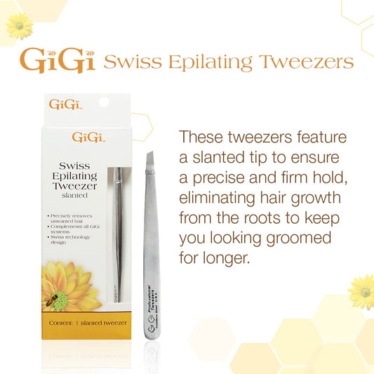 GiGi Slanted Tweezer for Ingrown Hair and Stubble Removal