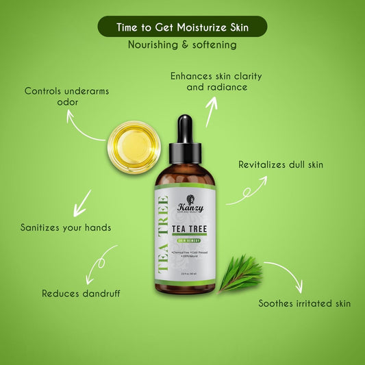 Kanzy Rosemary Oil For Hair Growth 60Ml, Pure Organic Rosemary With Applicators For Dry, Damaged Hair, Beard, Eyebrow & Lash Growth, Itchy Scalp, Massage Oil & Skin Care