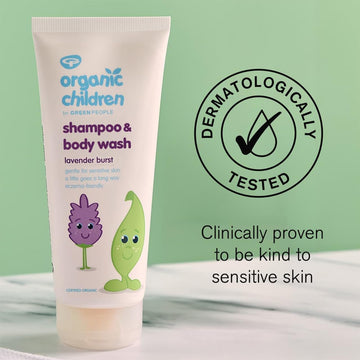 Green People Organic Children Lavender Burst Shampoo & Body Wash - Natural & Organic, For Kids - Eczema-Friendly - Vegan, 200Ml