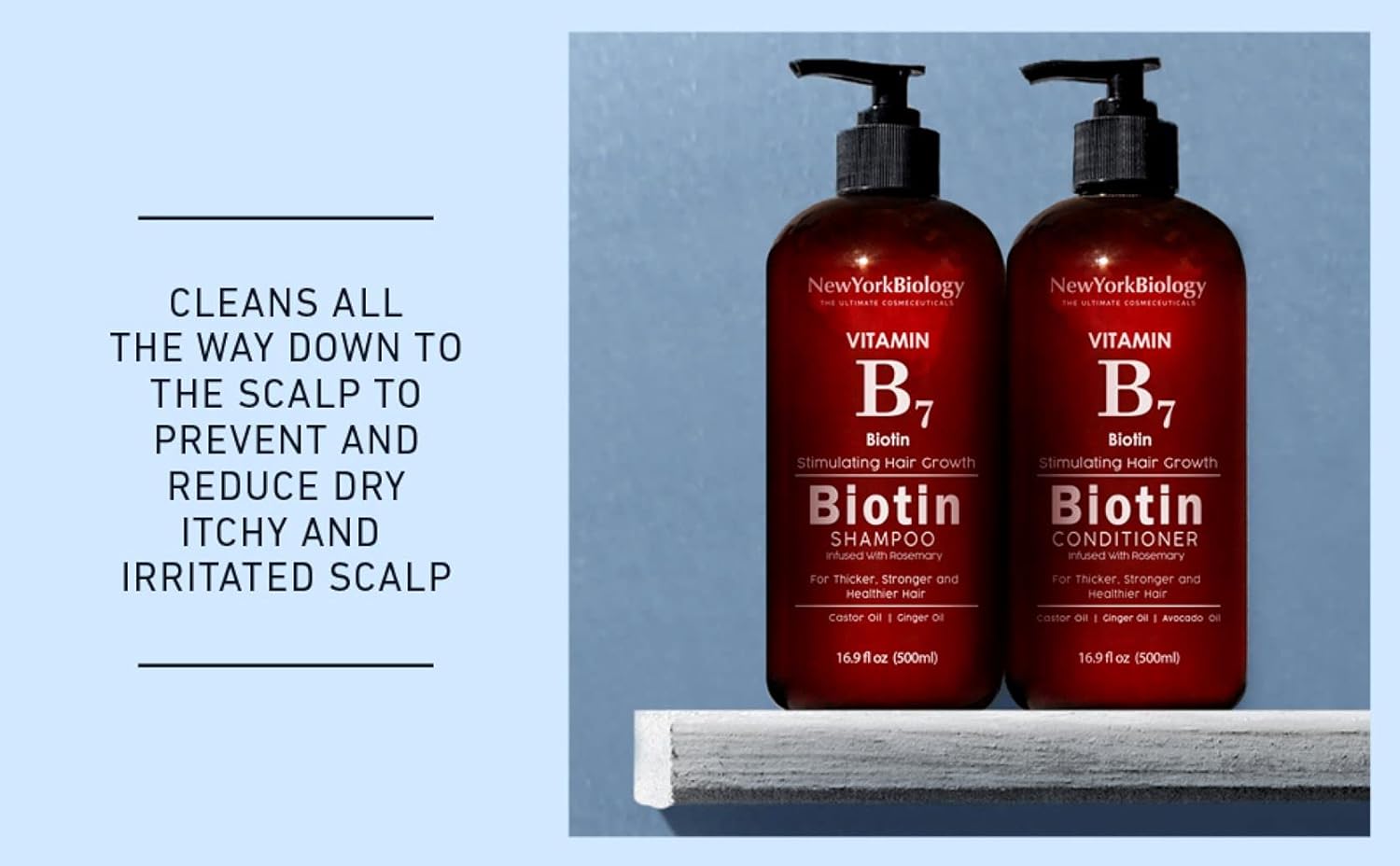 Biotin Shampoo And Conditioner Set 500Ml For Thinning Hair – Thickening Formula For Hair Loss Treatment – For Men & Women – Anti Dandruff – Packaging May Vary