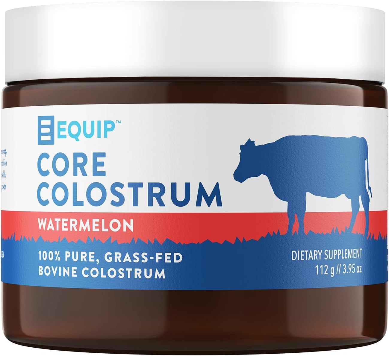 Equip Foods Core Colostrum - Grass Fed Colostrum Powder 3,000Mg - Gut Health, Immunity, Recovery - Lactoferrin Supplements - Keto Friendly Colostrum Supplement - 30 Servings, Watermelon